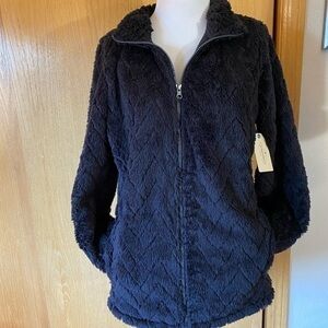 NWT-Arizona Faux-Fur Black Zip-Up Jacket